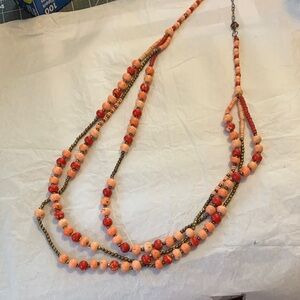 Handcrafted Costume Jewelry Elegant Multi-Strand Beaded 36” Necklace